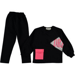 Весенний костюм (кофта + штаны) Aycity 116 122 128 р. Черный на девочку 5-6-7-8 лет