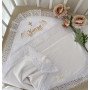 Именная крыжма махровая для крещения 75*100, 100*100 см