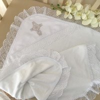 Крыжма на крестины, ткань: махра, размер: 75*100 см, цвет: белый