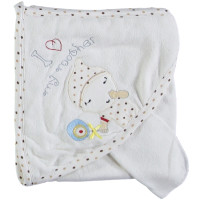 Детское полотенце махровое Baby Line Уголок для купания 80*85 см Молочный + Кофейный