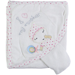 Детское полотенце махровое Baby Line Уголок 80*85 см Молочный + Розовый