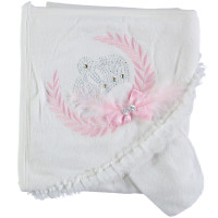 Махровий рушник з капюшоном для дівчаток Baby Line 80 * 85 см