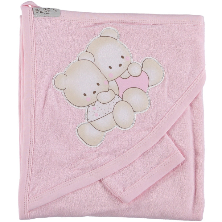 Полотенце Bebe`s 80*80 см Махровый детский уголок для купания девочки