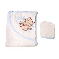 Махровое полотенце с капюшоном Котик 80*80 см для мальчиков
