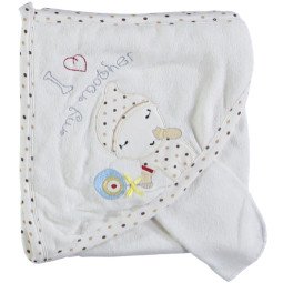 Детское полотенце махровое Baby Line Уголок для купания 80*85 см Молочный + Кофейный