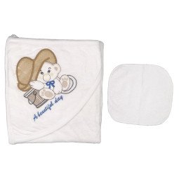 Махровий рушник з вишивкою дитячий Baby Line 80 * 85 см