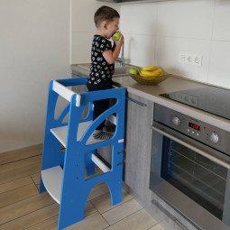 Башня Монтессори складная для мальчиков ChildWood - Tower Голубой + белый