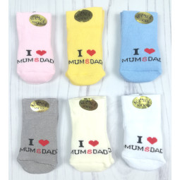  Тонкі шкарпетки "I love mum s dad" для новонароджених
