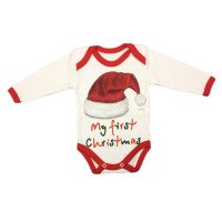 Теплі новорічні боді 62 розміру для малюків "First Christmas"