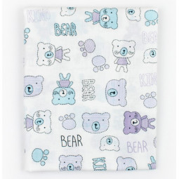 Ситцевая пеленка Bear 85*95 см для новорожденных 