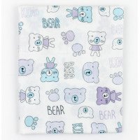 Ситцевая пеленка Bear 85*95 см для новорожденных 