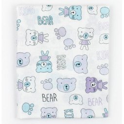 Ситцевая пеленка Bear 85*95 см для новорожденных 
