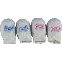 Трикотажные пинетки c бантиком Akyuz bebe (Турция) для новорожденных