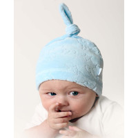 Демисезонная голубая шапочка на мальчика от 1 до 3 лет