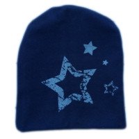Подвійна темно синя дитяча шапочка 
