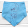 Голубой слюнявчик Зайчик Интерлок для мальчиков
