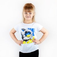 Футболка кулірна з принтом Україна в наших руках