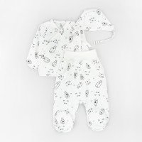 Комплект з чепчиком для новонароджених Milk з футеру