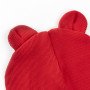 Шапочка з вушками подвійна рубчик та кулір Red